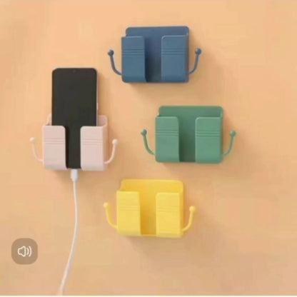 1pc Adhesive Wall Mount Phone Holder With Data Cable Receiving Hole, Perfect For Shower, RV, And Charging