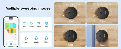 Robot Vacuum And Mop Combo 5000Pa, Lubluelu L15 Robot Vacuum, Auto-Charging, 5 Maps, 30 No-go Zones, WiFi/App, 3in 1 Robot Vacuum Cleaner for Pet Hair Carpet Hard Floor
