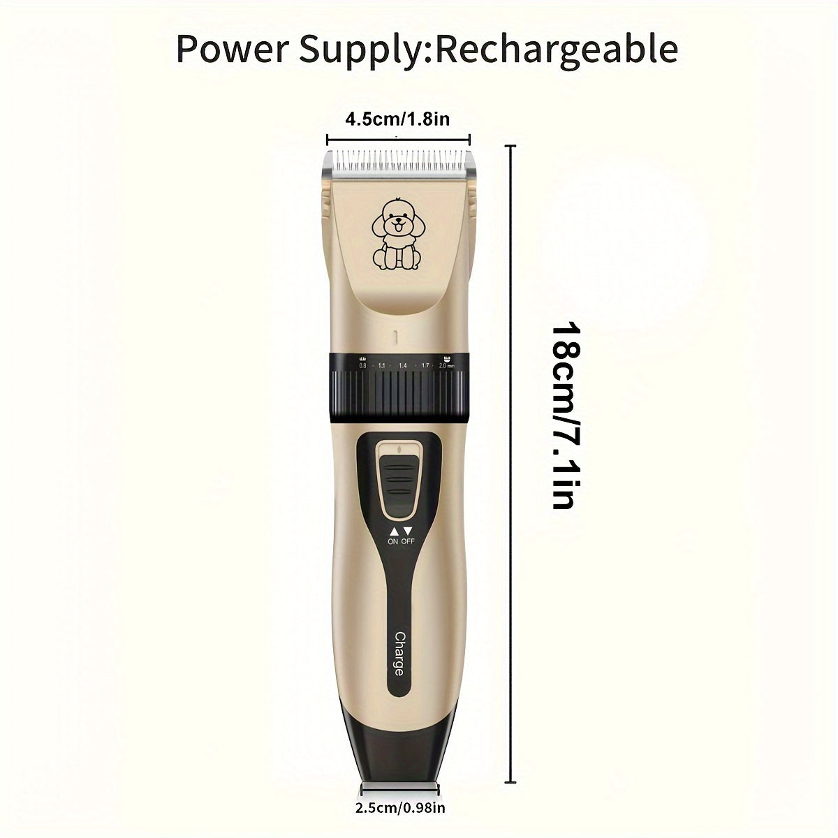 1pc Rechargeable Low-noise Electric Cordless Pet Clipper, Used For Grooming Dog And Cat Hair, Dog Hair Clipper Kit, Suitable For Various Sizes And Lengths Of Pet Hair, Pet Hair Trimmer, Suitable For Cats, Dogs, And Human Hair