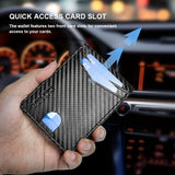 Cartera delgada plegable para hombre, tarjetero con bloqueo RFID, dos ventanas para identificación y pinzas para billetes.