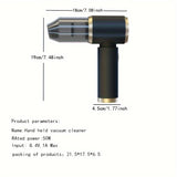 Aspiradora inalámbrica para coche con batería recargable de 2000 mAh (2 unidades), motor de 50 W/45 dB, de alta potencia, para coche, casa y autocaravana. Incluye potentes accesorios de succión y limpieza.