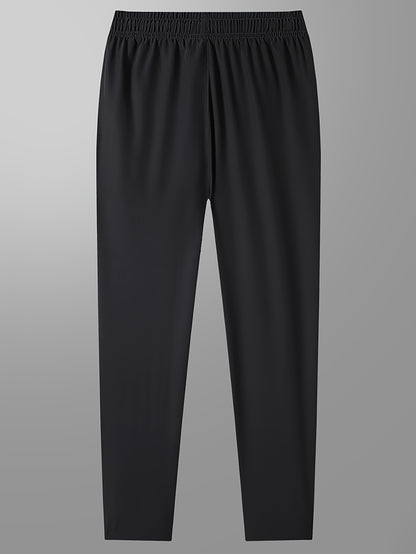 Men's Alphabet Print Activewear Sports Pants, Drawstring Quick Dry Athletic Trousers, Athletic Joggers For Men Summer Autumn Gym Fitness Workout