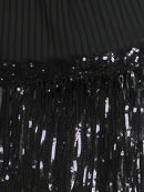 Bat Sleeve Plus Size Tights Tassel Dress