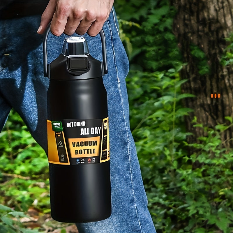 1pc Large Vacuum Flask, 304 Stainless Steel Insulated Sports Water Bottles, Travel Thermal Cups, For Hot And Cold Beverages, Summer Winter Drinkware, Gifts