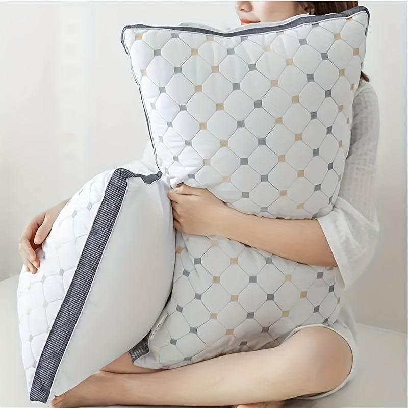 2pcs Luxury 3D Pillows, Thickened High-Rebound Soft Polyester Bedding, Breathable Neck Support for Relaxing Sleep, Ideal Gift for Family and Friends on Mother's Day, Father's Day, Halloween, Thanksgiving, Christmas, Valentine