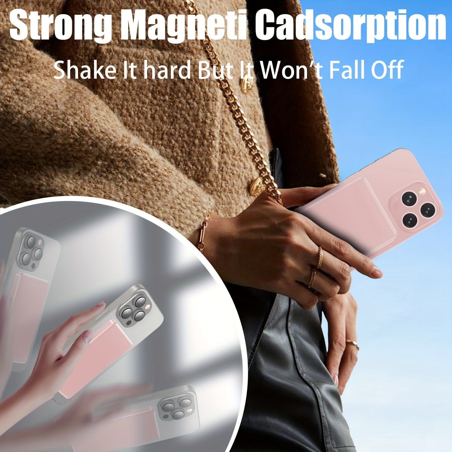5000mAh Mag-Safe Wireless Charger, Mini Portable Power Bank with USB-C, Fast Charging for iPhone 15/14/13/12 Series and Airpods - Pink
