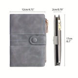 Fashion RFID Anti-theft Travel Wallet - Spacious and Safe, with Zipper Closure, Can Hold Passport, Bank Cards, Credit Cards, Photos, ID Cards, SIM Cards, Change, with Zipper Closure, Suitable for Going Out, Gift, Plot Person