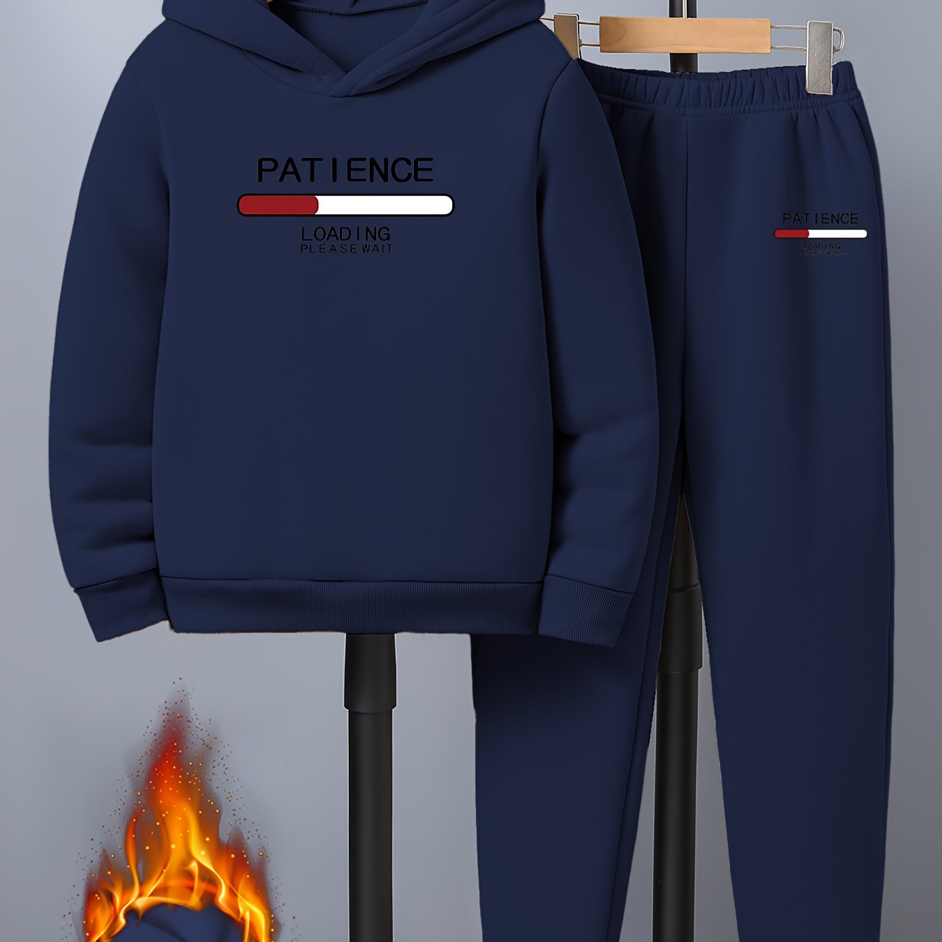 Boys' 2-Piece Set, Casual Long Sleeve Hoodie and Joggers, Cartoon Print, Polyester, Stretch Fabric, Regular Fit, Knit, for Fall/Winter, Kids Fashion Outfit, For Outdoor