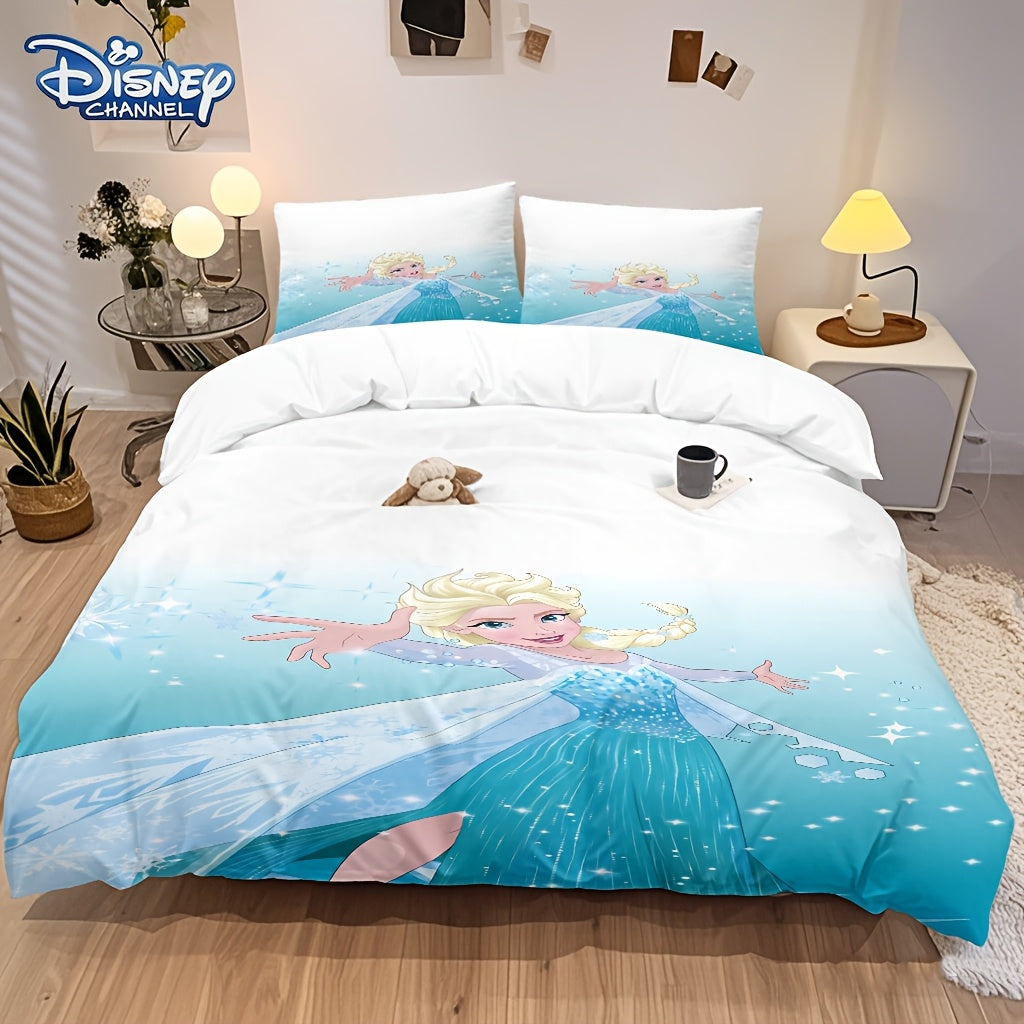 Disney Has Been Authorized 3pcs Cute Bed Cover Anime Cartoon Bedding - Includes Duvet Cover And Pillowcase, Perfect Choice for Bedroom Or Dormitory