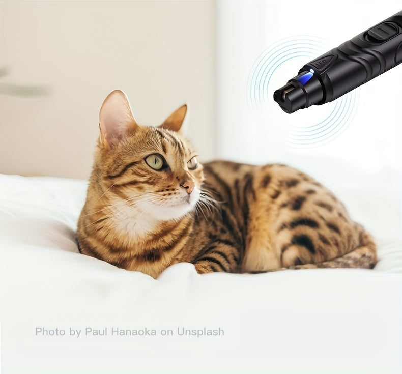 Rechargeable Pet Nail Grinder with LED Light - USB Powered, Lithium Battery, Ideal for Dogs & Cats