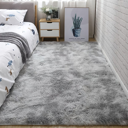 1pc, Soft Plush Area Rugs, Non-slip Fuzzy Shag Plush Soft Shaggy Bedside Rug, Tie-Dyed Living Room Carpet For Dorm Home Decor, Pet Friendly Bedroom Living Room Rug, Home Decor, Room Decor