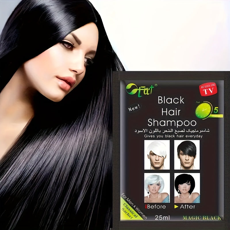 10pcs Black Hair Dye Cream, 25ml Each - Semi-Permanent, Plant-Based Formula for All Hair Types