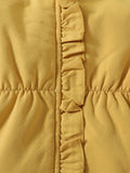Chaqueta cálida de forro polar artificial con capucha para niños pequeños, abrigo exterior con bonitos volantes, ropa para niña para otoño e invierno.