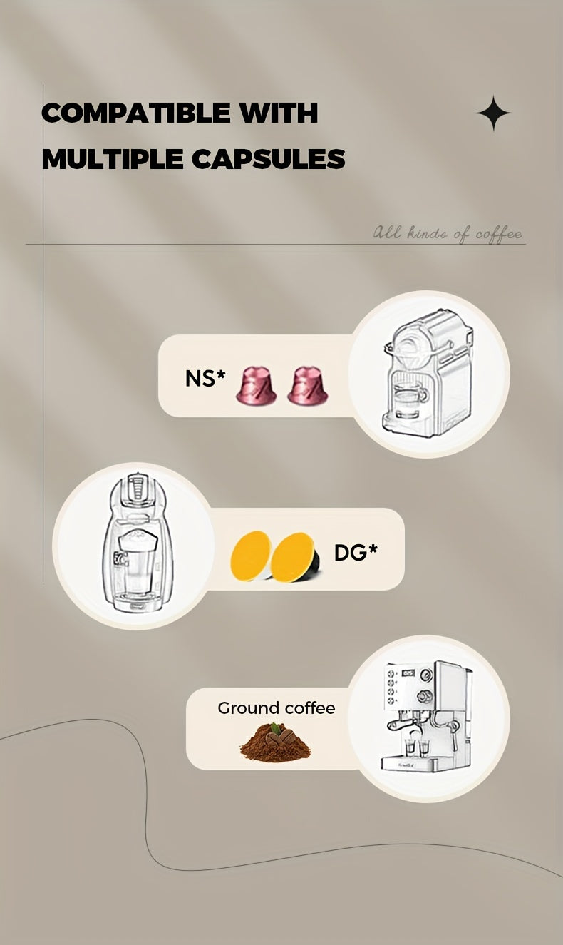 Cafetera de cápsulas 3 en 1 CAFELFFE, control de temperatura (caliente/frío), calentamiento, compatible con Dolce Gusto y café molido, cafetera automática para la cocina del hogar, gran regalo para Halloween, Navidad o Año Nuevo