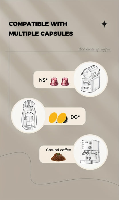 Cafetera de cápsulas 3 en 1 CAFELFFE, control de temperatura (caliente/frío), calentamiento, compatible con Dolce Gusto y café molido, cafetera automática para la cocina del hogar, gran regalo para Halloween, Navidad o Año Nuevo