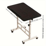 Extra Large Adjustable Folding Desk with Wheels - Versatile, Durable Wood Construction for Bedroom, Living Room, Office & Outdoor Use