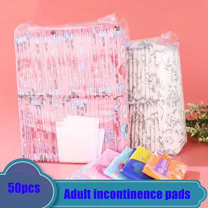 50pcs Adult Incontinence Pads, Leak-Proof Protective Underpads for Menstrual, Postpartum & Elderly, Absorbent Sanitary Napkins, Disposable and Unscented, with 240mm/290mm/420mm Options