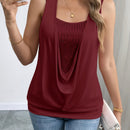 Sequin Decor Ruched Tank Top, Casual Summer Sleeveless Top, Women's Clothing