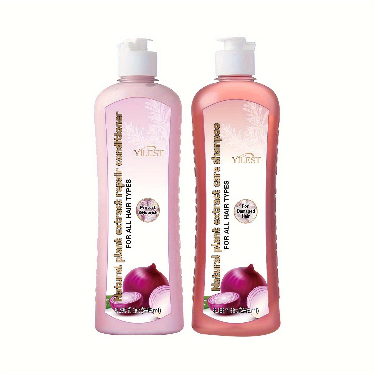 Set de champú y acondicionador de cebolla y biotina: Cuidado con extractos vegetales naturales para todo tipo de cabello: repara, hidrata y fortalece el cabello dañado.