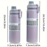 Stainless Steel Insulated Water Bottle - Large Capacity, Portable & Leakproof for Outdoor Activities, Camping, Hiking, Driving - Ideal Gift