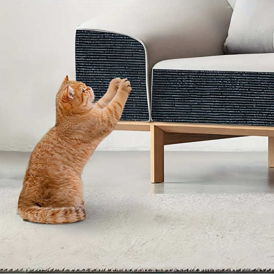 1 rascador de pared vertical autoadhesivo y resistente al desgaste para gatos. Recortable, poliéster que no suelta pelo. Ideal para gatos de interior. Protege los muebles. Rascador para gatos de interior.