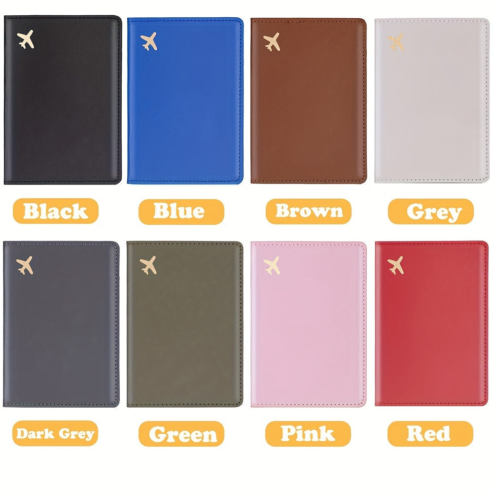 Minimalist Faux Leather Passport Cover with Custom Name - RFID Blocking, Water-Resistant Travel Wallet Card Holder for Men and Women, Lightweight Unlined Passport Pouch for Vacation