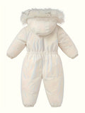 Girls' Boys' Outdoor Ski Suits Baby Winter Warm Hooded Jumpsuit with Zipper Pockets Outerwear Coat Overalls