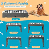 Comederos elevados ajustables para perros pequeños, medianos y grandes. Incluye dos comederos de acero inoxidable para comida y agua. Favorecen una mejor digestión y una mejor postura.