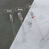 5mm, 4mm, 3mm, 12v, mini lâmpada, lâmpada de tungstênio com indicador do botão do interruptor, 25pcs