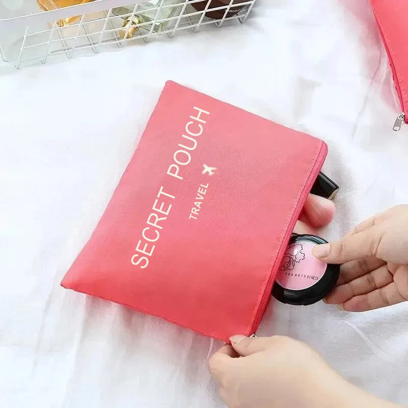 Bolsa de almacenamiento de viaje de gran capacidad, impermeable, para equipaje, ropa interior y con cremallera, color rosa, azul y gris, 6 unidades por juego. 