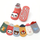 6 Pairs Kids Cotton Socks Cute Cartoon Animal Pattern Comfortable Breathable Baby Non-slip Floor Socks 