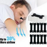 Tiras nasales negras extra fuertes (60/30/10 unidades) para dormir mejor, antirronquidos no invasivos para adultos y niños. 