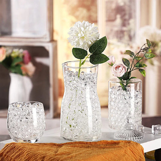 600 pçs contas de água transparente solo cristal claro crescente gel pérolas hidrogel bolas lama orbiz geléia para vaso plantas decoração casa