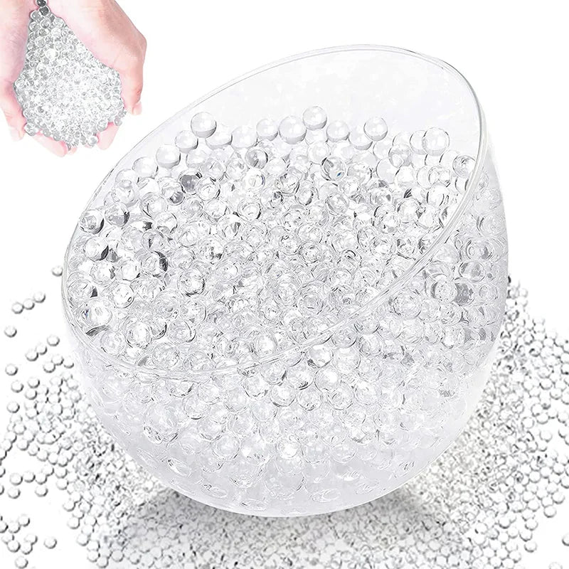 600pcs Transparent Water Beads Soil Crystal Clear Growing Gel Pearls Hydrogel Balls Mud Orbiz Jelly for Potted Plants Home Decor 