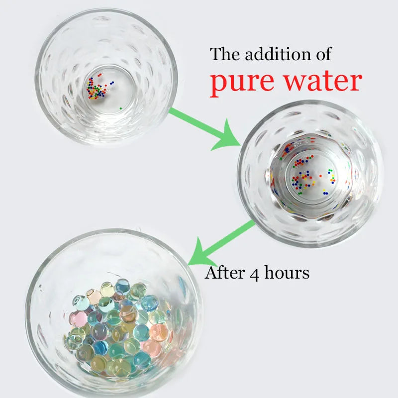 600 unidades/bolsa de perlas de agua de cristal para suelo, bolas de hidrogel Orbiz para cultivo, grandes flores decorativas para decoración del hogar y bodas. 
