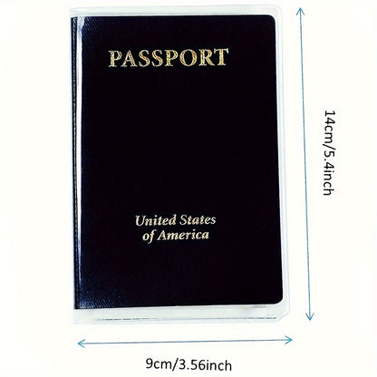 Frosted Clear Passport Cover, Transparent PVC Passport Holder, Creative Travel Certificate Document Organizer