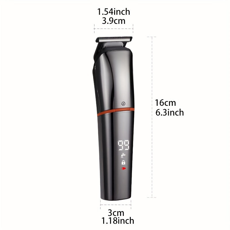 Recortador de barba para hombre, inalámbrico, para bigote, nariz, orejas, rostro, kit de aseo todo en uno, recargable por USB y con pantalla LED (1 juego)