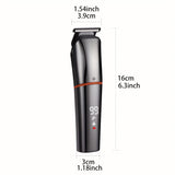 Recortador de barba para hombre, inalámbrico, para bigote, nariz, orejas, rostro, kit de aseo todo en uno, recargable por USB y con pantalla LED (1 juego)