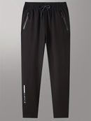 Men's Alphabet Print Activewear Sports Pants, Drawstring Quick Dry Athletic Trousers, Athletic Joggers For Men Summer Autumn Gym Fitness Workout