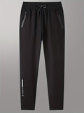 Pantalones deportivos con estampado del alfabeto para hombre, de secado rápido y con cordón, ideales para gimnasio, fitness y verano o otoño.