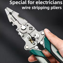Collapsible Wire Stripping Pliers – Multi-Function Electrician Tool with Crimping, Cutting, and Wrench Features, Durable Chrome Vanadium Steel, Compact Foldable Design for Easy Storage, Ideal for Home, Outdoor, and Industri