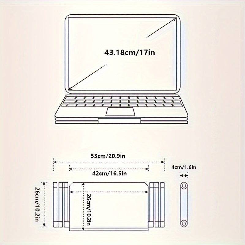 Ergonomic Adjustable Laptop Stand - Portable Multi-Function Ventilated Desk with Metal Construction for Office Use