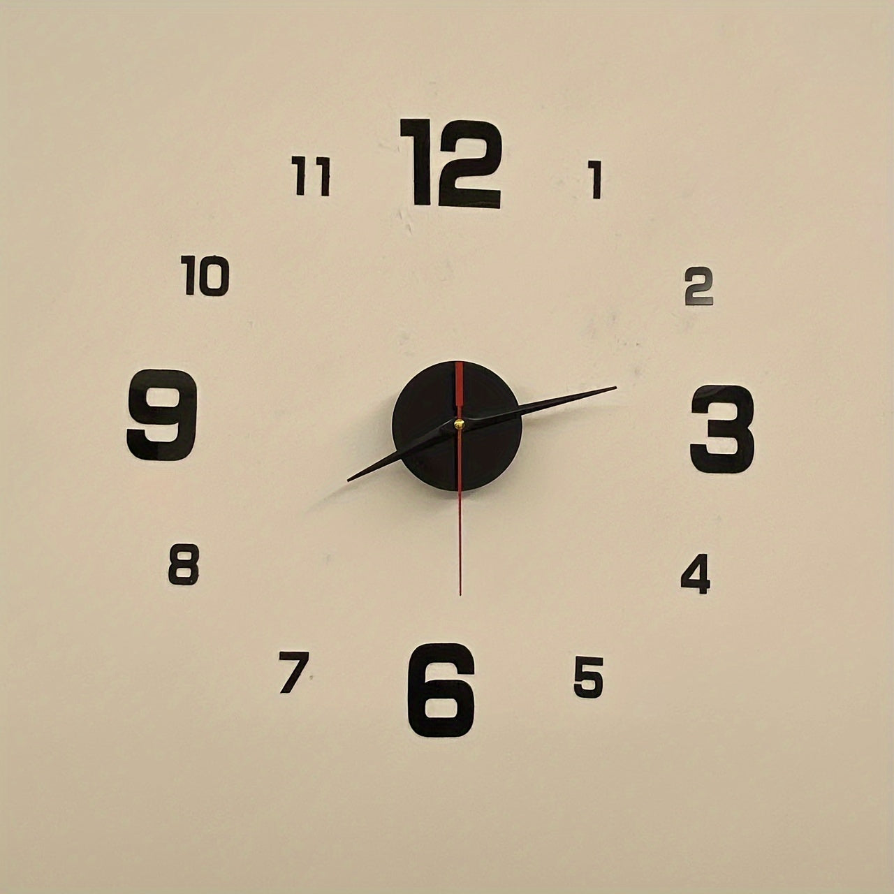 Nordic Style Living Room Wall Clock, DIY Silent Self-adhesive Wall Clock Decoration, Simple Cover Decoration Clock, Silent Digital Wall Sticker Clock, Acrylic Creative Clock, Living Room Bedroom Wall Sticker Creative Clock (b