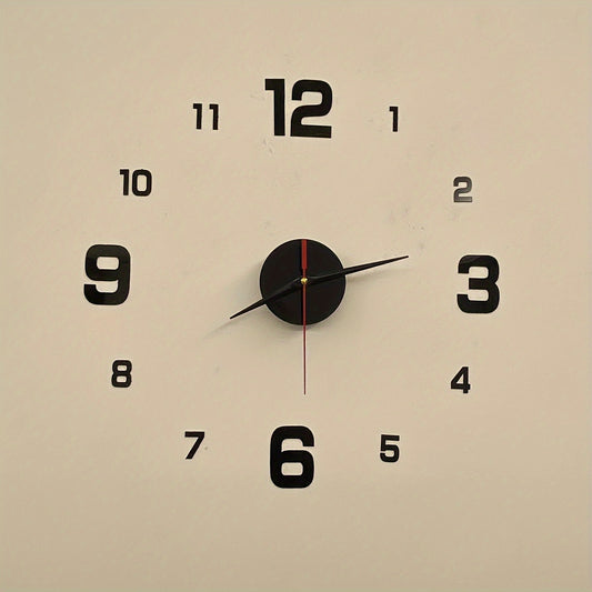 Nordic Style Living Room Wall Clock, DIY Silent Self-adhesive Wall Clock Decoration, Simple Cover Decoration Clock, Silent Digital Wall Sticker Clock, Acrylic Creative Clock, Living Room Bedroom Wall Sticker Creative Clock (b