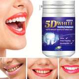 Polvo blanqueador de dientes, polvo limpiador dental, sabor a menta fresca, brillo eficaz y limpieza profunda.