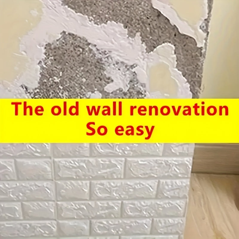 Modern 3D Peel-and-Stick Wall Decals - Easy Clean, Self-Adhesive Foam Wallpaper for Kitchen, Living Room, Bathroom, Hallway - European Home Decor, DIY Renovation, Easy Cut and Stick, Bedroom and Living Room Decor, 3D, Foam Wa