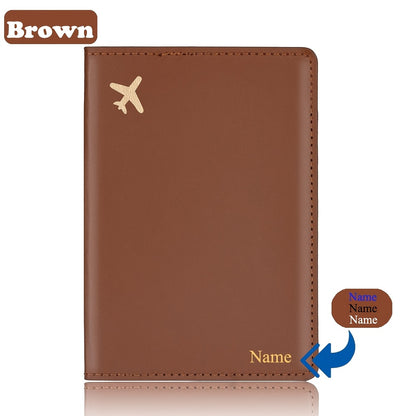 Minimalist Faux Leather Passport Cover with Custom Name - RFID Blocking, Water-Resistant Travel Wallet Card Holder for Men and Women, Lightweight Unlined Passport Pouch for Vacation
