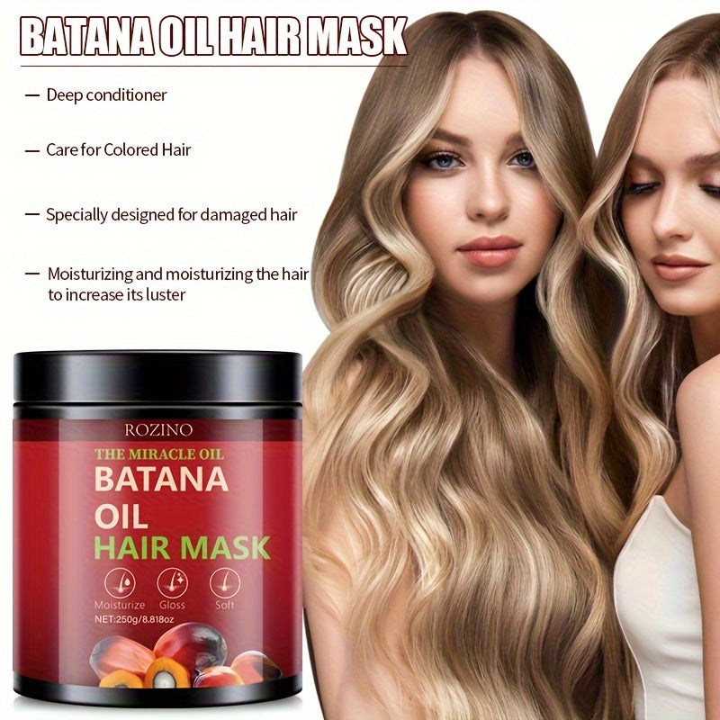 250g Miracle Oil Bataan Oil Hair Mask Deep Hair Care Conditioner Smoothes Frizzy Hair Hydrates and Moisturizes Hair Strands Strengthens Hair Roots Designed for Damaged Hair Types Makes Hair Smooth and Healthy Looking
