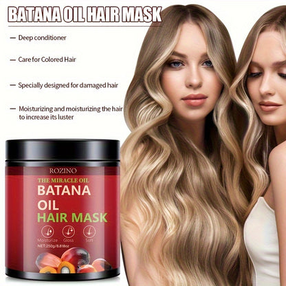 250g Miracle Oil Bataan Oil Hair Mask Deep Hair Care Conditioner Smoothes Frizzy Hair Hydrates and Moisturizes Hair Strands Strengthens Hair Roots Designed for Damaged Hair Types Makes Hair Smooth and Healthy Looking