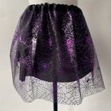 Artículos para disfraces de Halloween, falda de malla con tutú, falda corta con dibujos de telaraña, ideal para festivales, espectáculos de baile y otras ocasiones.